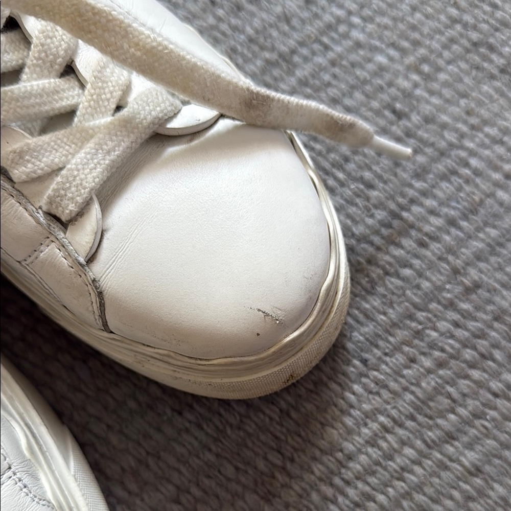 Chloe Scalloped Leather White Sneakers - Picture 4 of 4